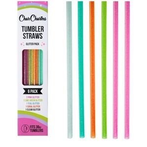 New CharCharm 30 ounce reusable straws (Stanley/ yeti) 6 pack